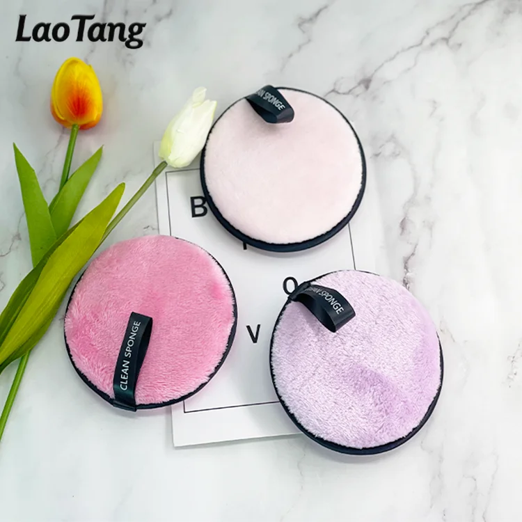 

Customize Logo Microfiber Reusable Facial Makeup Remover Pad Facial Sponge Exfoliation Deep Skin Cleaning