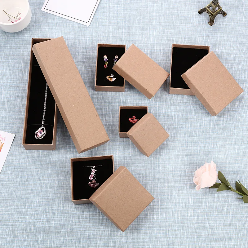 

Custom Kraft Paper Jewelry Ring Jewelry Gift Box Set Can Be Customized Logo, As shown in the figure