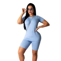 

Simple Style Tracksuit Outfit Solid Color Two piece Set Women Clothing
