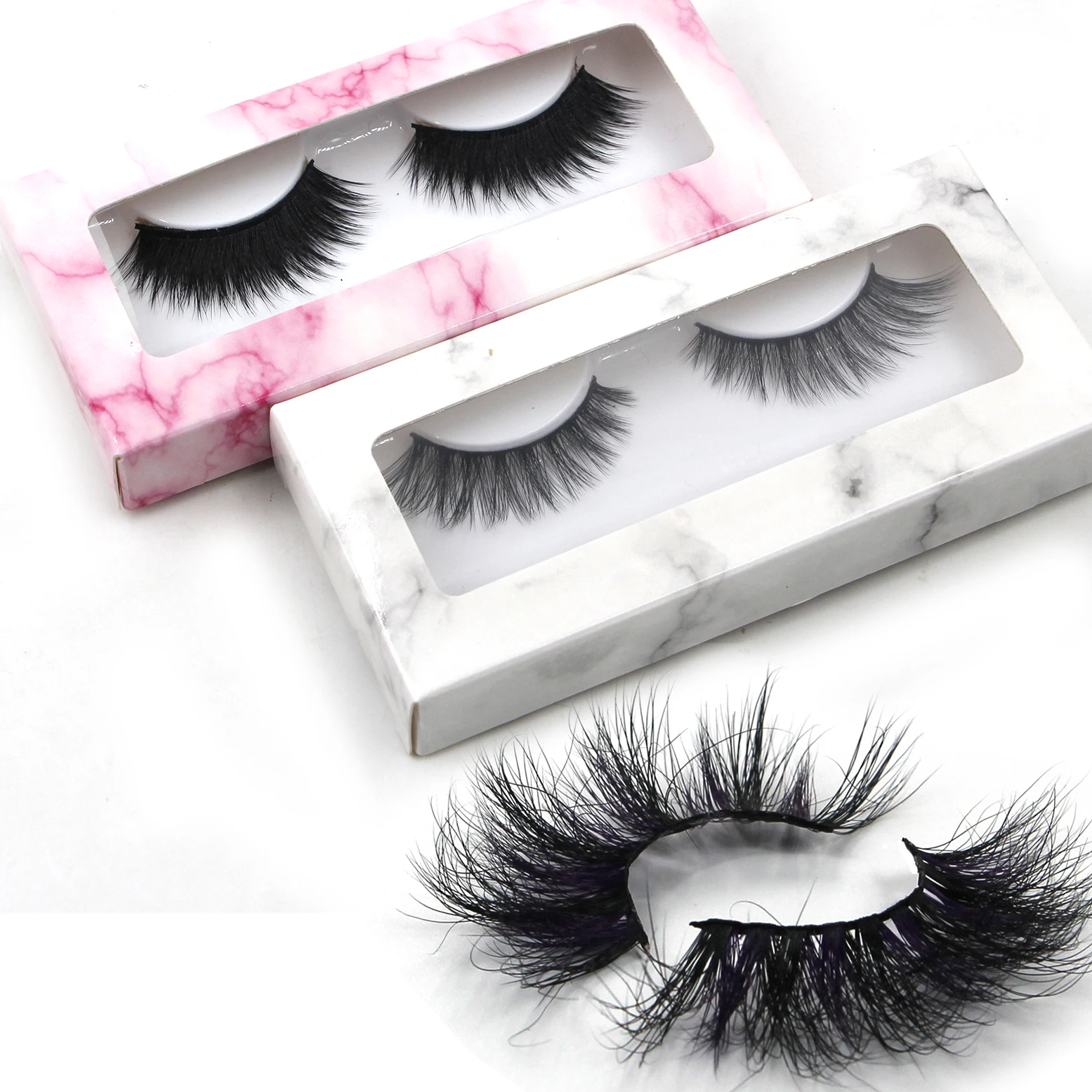 

100% 25mm Length Mink Lash Trays Lashes Wholesale 25mm Mink, Black