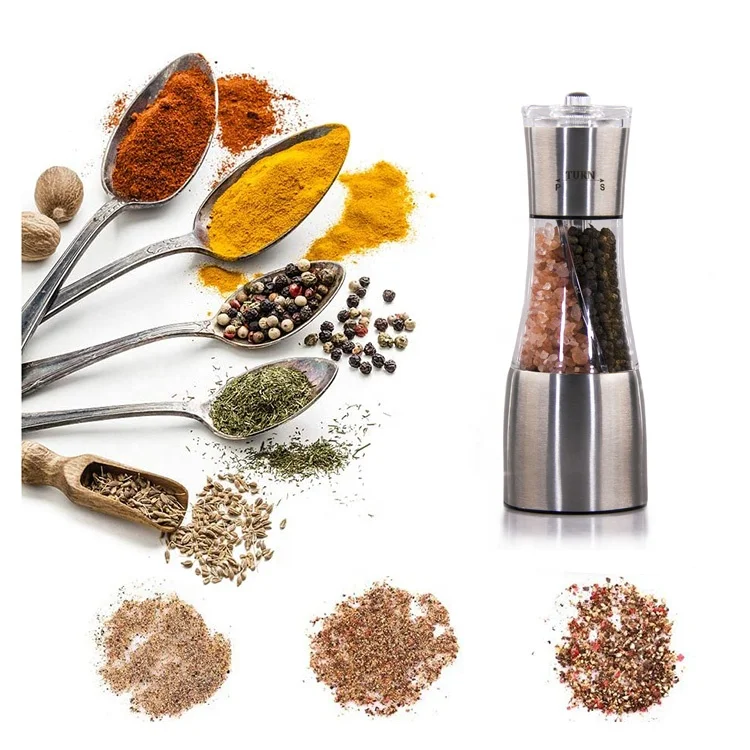 

Wholesale Stainless Steel Manual 2 in 1 Salt and Pepper Grinder, Customer requested