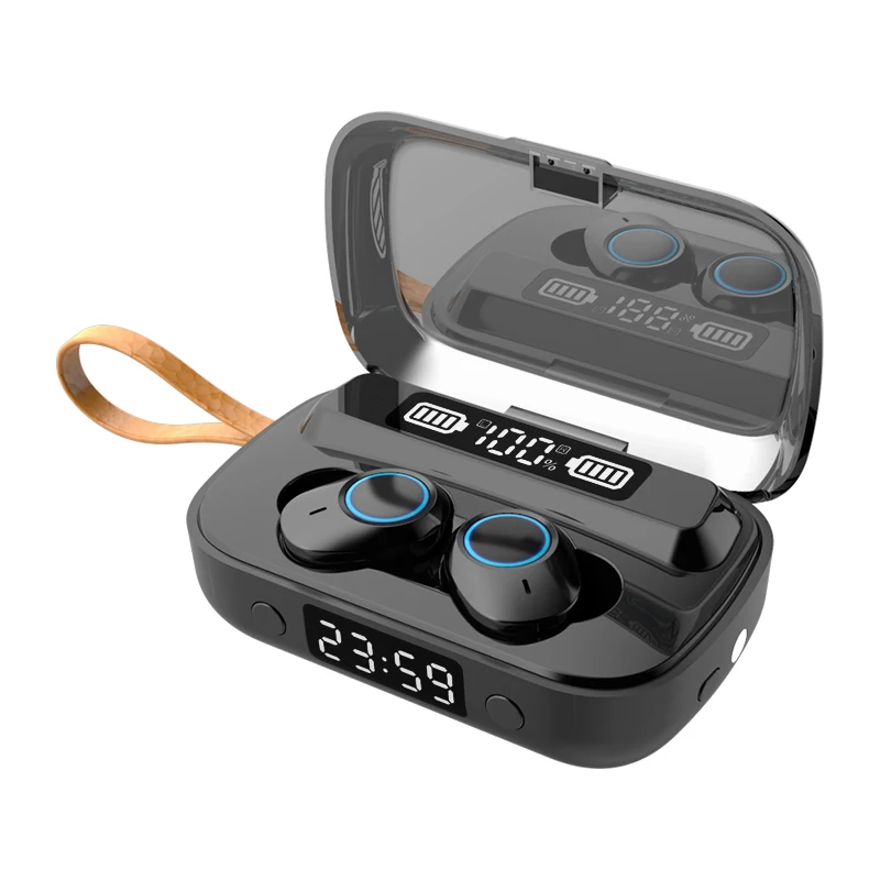 

A13 TWS Waterproof Sport Gaming Headset Portable Ture Headphones Wireless BT5.1 Digital Display Earphones Mini Wireless Earbuds, Black/silver