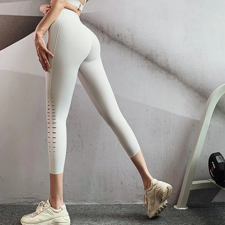 

Womens High Waist Yoga Capris Hollow out Fitness Legging Athletic Pants on Sale, As pics show or custom