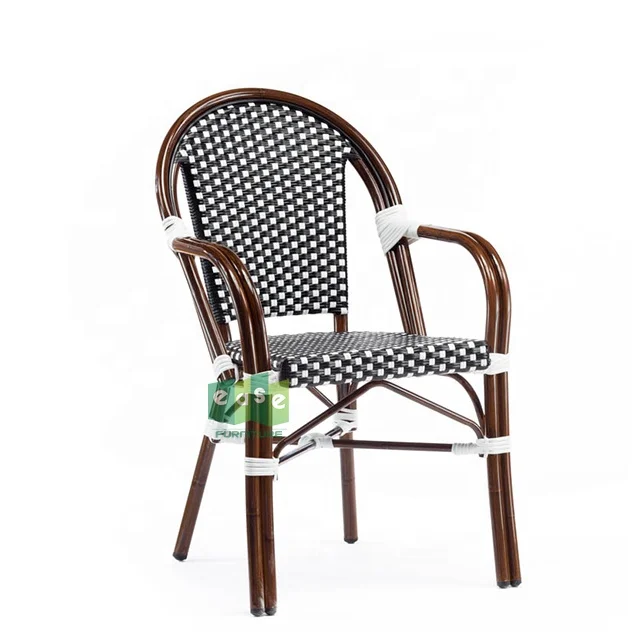 
European restaurant french bistro rattan cafe arm chairs (E200779 arm)  (60749881741)