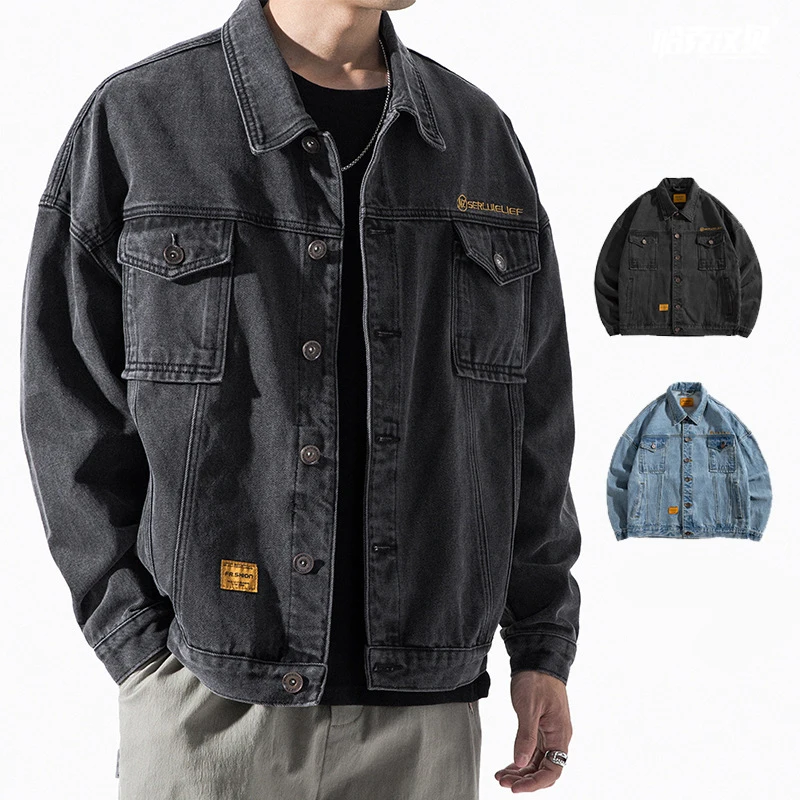 

Wholesale High Quality Mens Cotton Jacket Custom Mens Denim Jacket, Black,blue