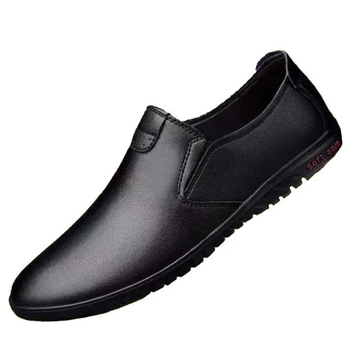 

Fashion casual leather shoes men's summer new style breathable work shoes, Black,brown