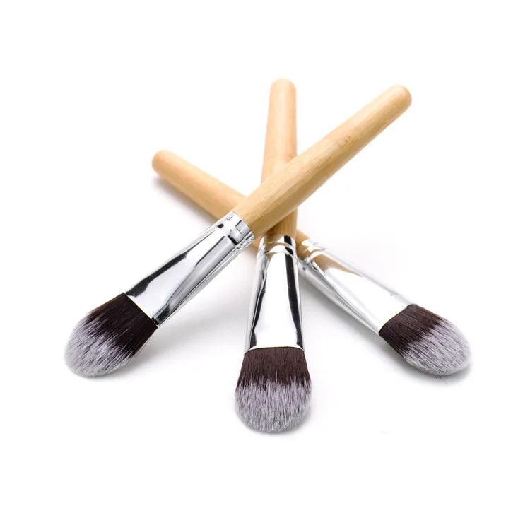 

Custom Logo Clay Bamboo Face Mask Tool Mini Single MakeUp Kabuki Foundation Mask Brush, As show