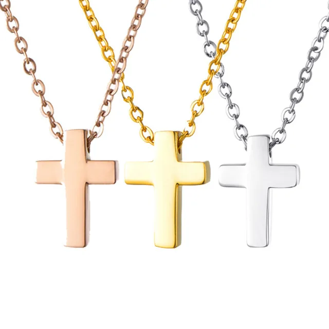 

Stainless Steel Christian Necklace Custom Bible Verse Cross Pendant Prayer Charm Necklace Faith Religious Jewelry for Women
