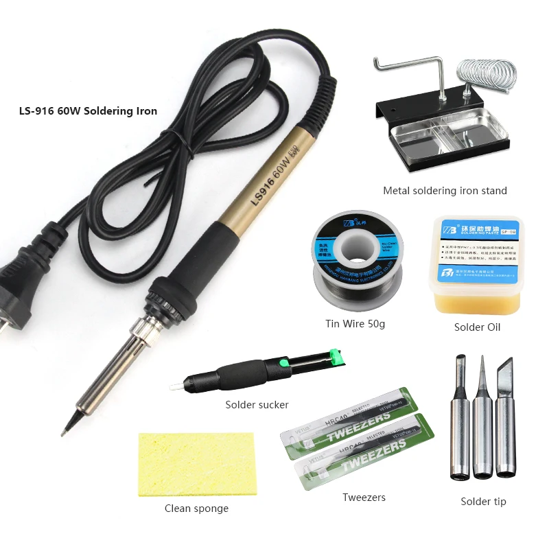 

Factory wholesale solder set electric soldering iron 40W/60W 220v portable electric soldering iron solder Repair Tools kit