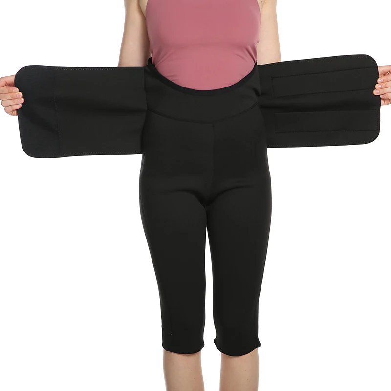 

Women Sauna Yoga Pant Capris Fat Control Sweat Legging with Waist Trainer Belt Hot Sweat Pants, Black