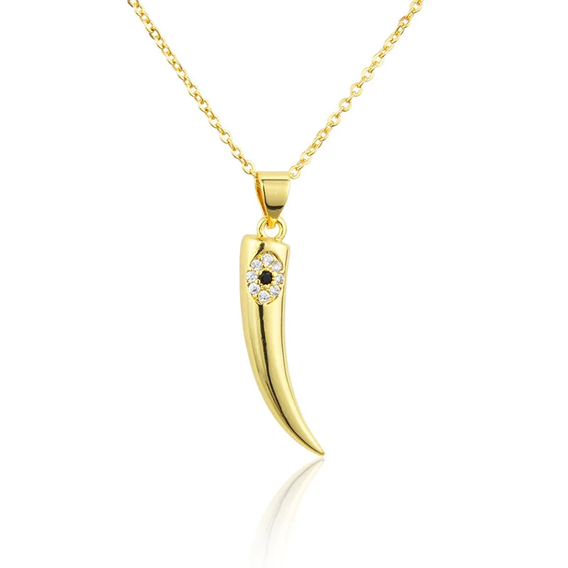 

Gold-plated Copper Pendant Inlaid With Zircon Hip Hop Little Pepper And Eyes Fashion Necklace Jewelry Gift, Gold color