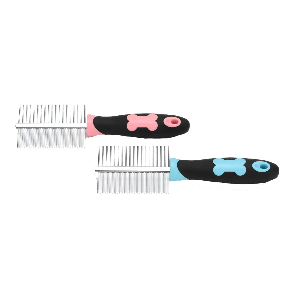 

Hot Sale Stainless Steel Pet Comb Pet Dog Grooming Tool Cat Hair Cleaner Brush, Pink/blue