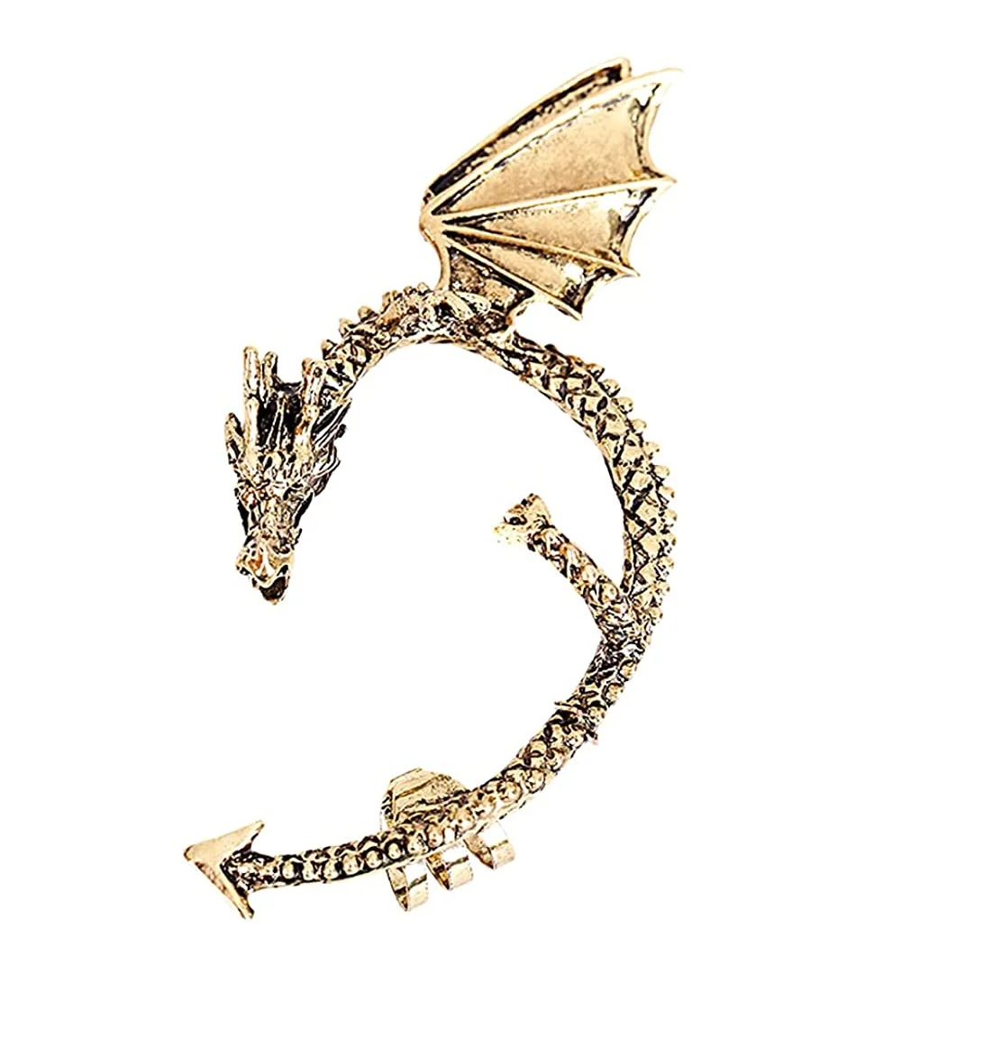 

Retro Animal Non-Piercing Wrap Clip Earring Gothic Punk Temptation Metal Dragon Cuff Clip Earring, Picture shows