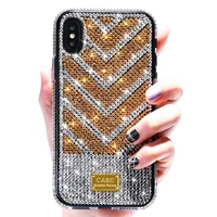 

Luxury Glitter Sparkly Diamonds Blings Dual Layer TPU+PC Shockproof Case for iPhone 11 2019 XR XS MAX XR 8 6 6S 7 Plus