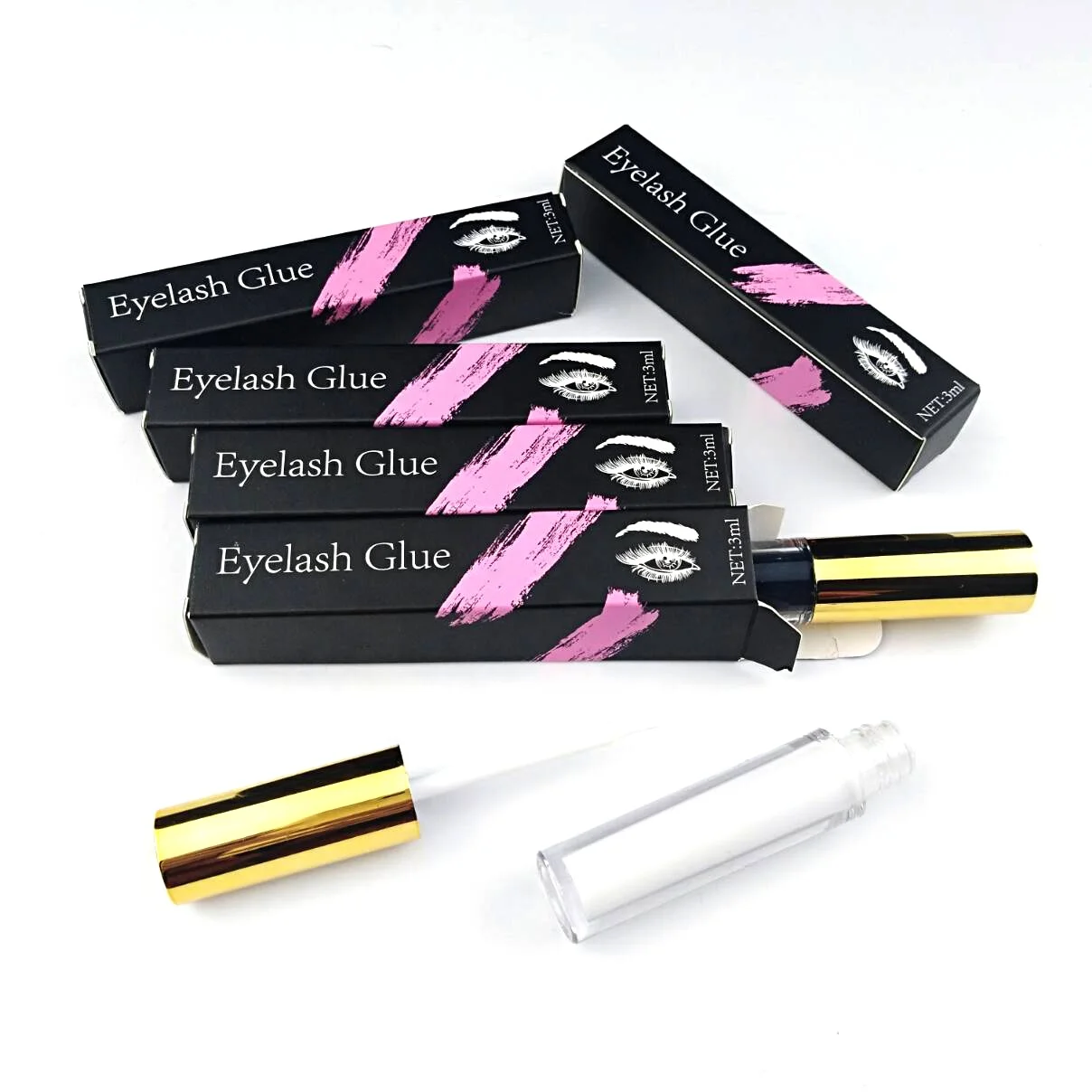 

Clear-white Dark-black Waterproof Adhesive Private Label Strip Eyelashes Glue for False Eyelash, Black white