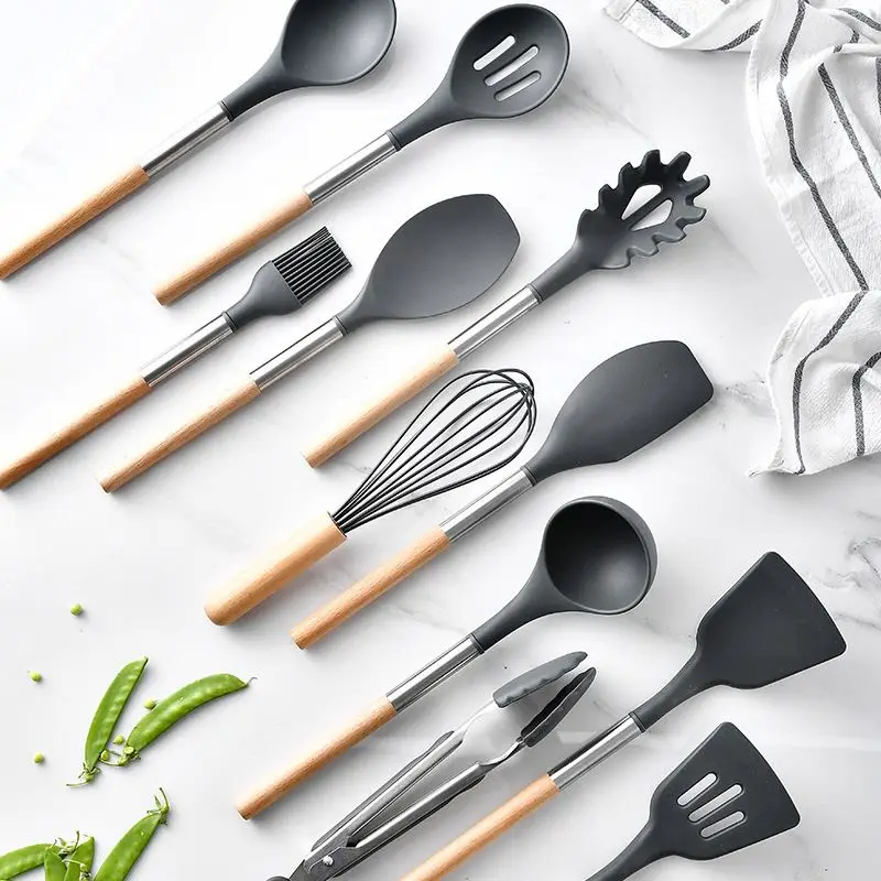 

New design Housewares kitchenware cookware set Silicone Non-stick Cooking Utensils Kitchenware Set