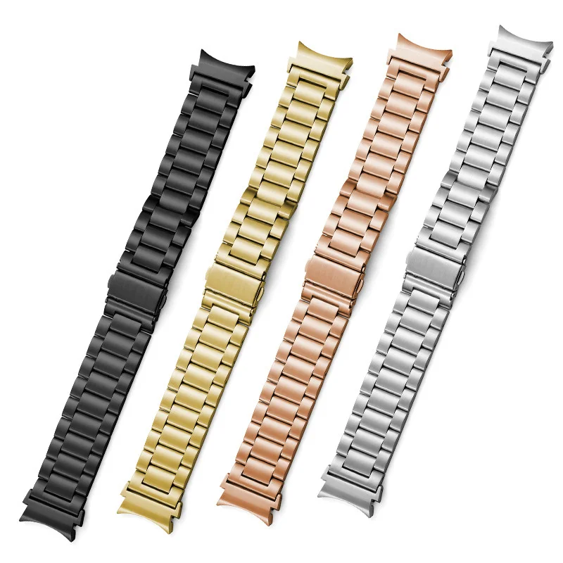 

No Gaps Stainless Steel Band for Samsung Galaxy Watch 4 Classic 46mm 42mm Watch4 44mm 40mm Wrist Strap Curved end Metal Bracelet