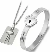 

Key lock heart bracelet bangles pendants