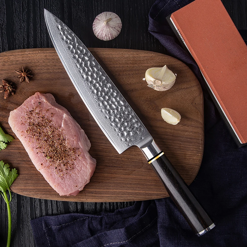 

Top quality pakka wood handle VG10 damascus chef knife