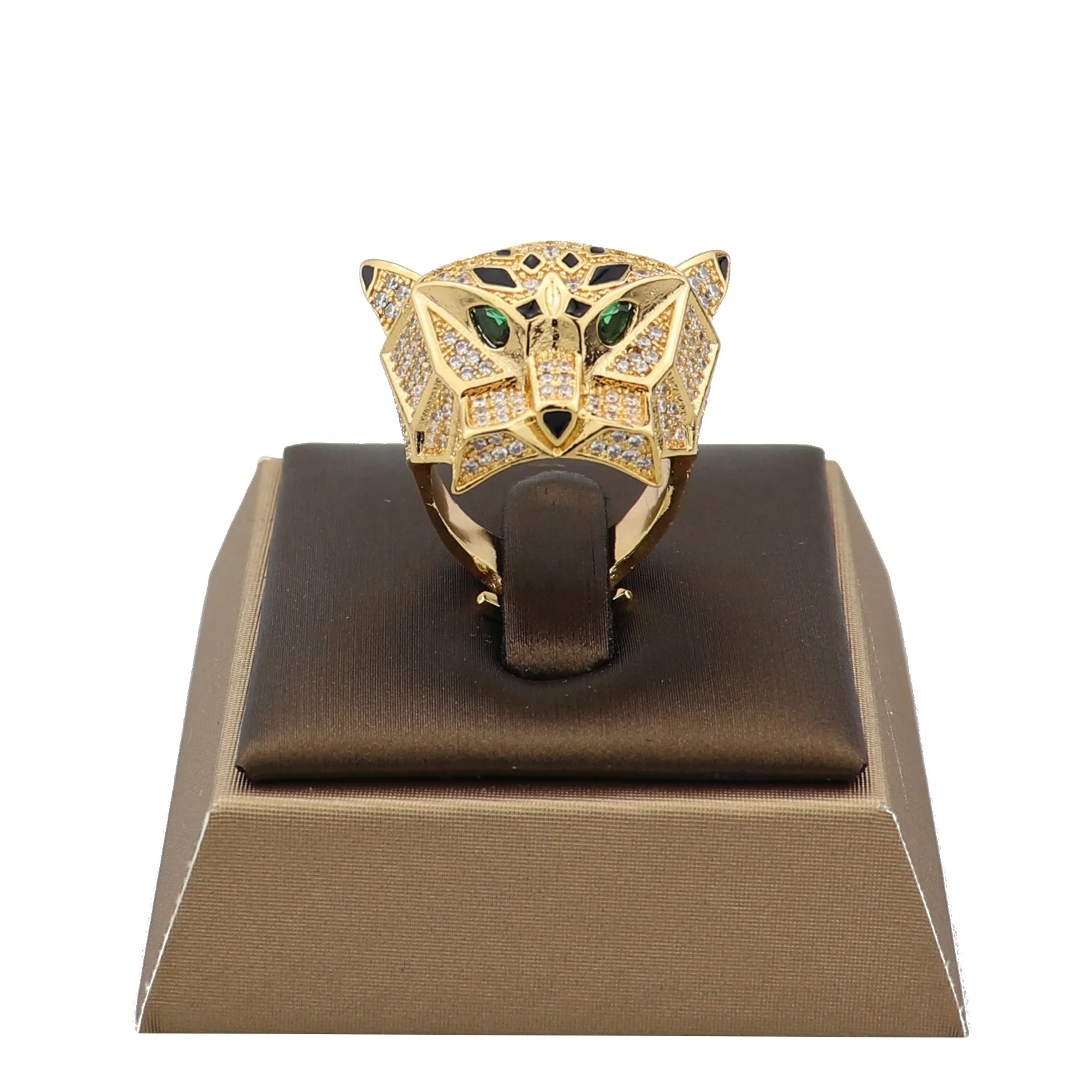 

wholesale fashion panther rings jewelry full zircon 18k gold plated leopard style jewelry rings