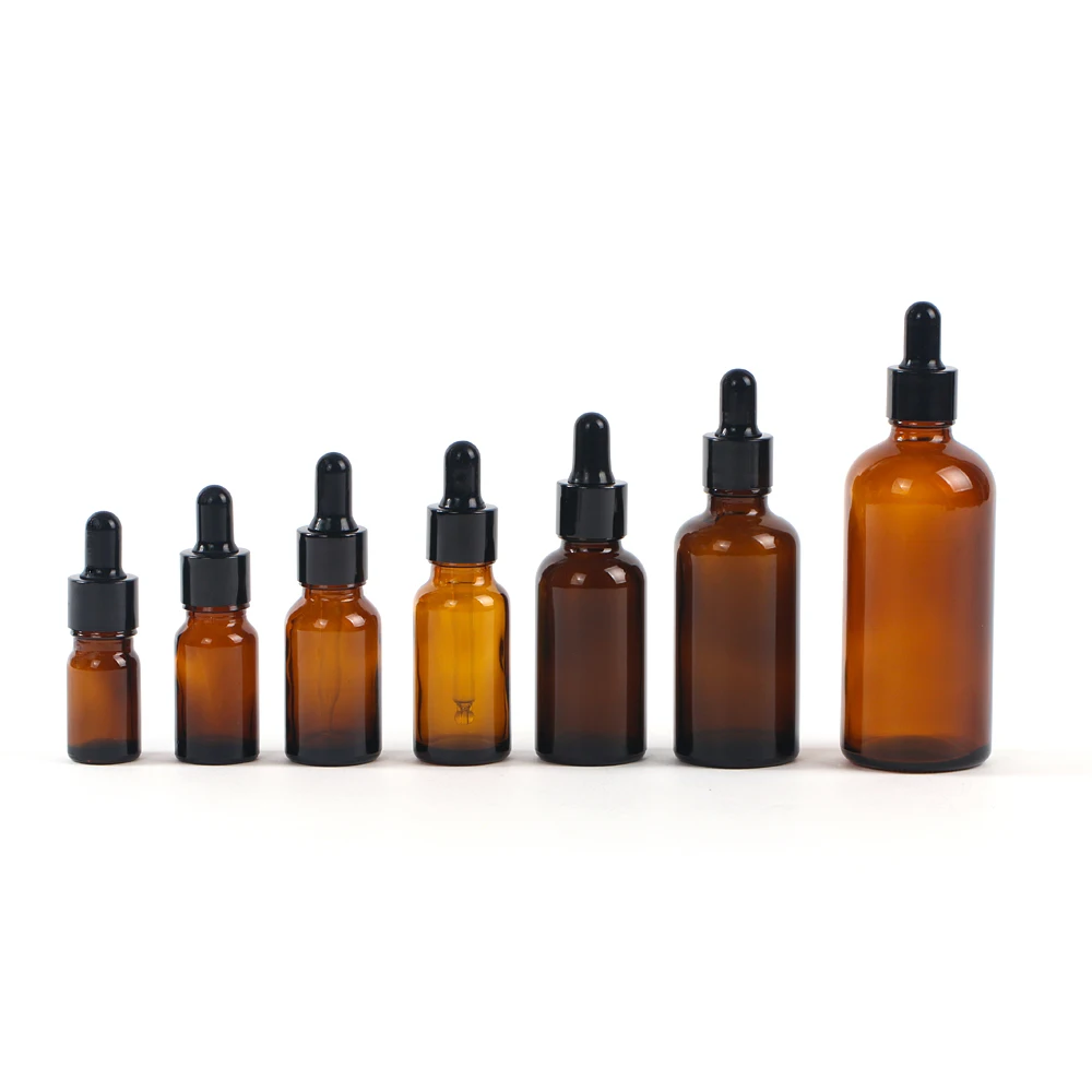 

Wholesale 5ml 10ml 15ml 20ml 30ml 50ml 100m amber dropper bottle glass essential oil bottle