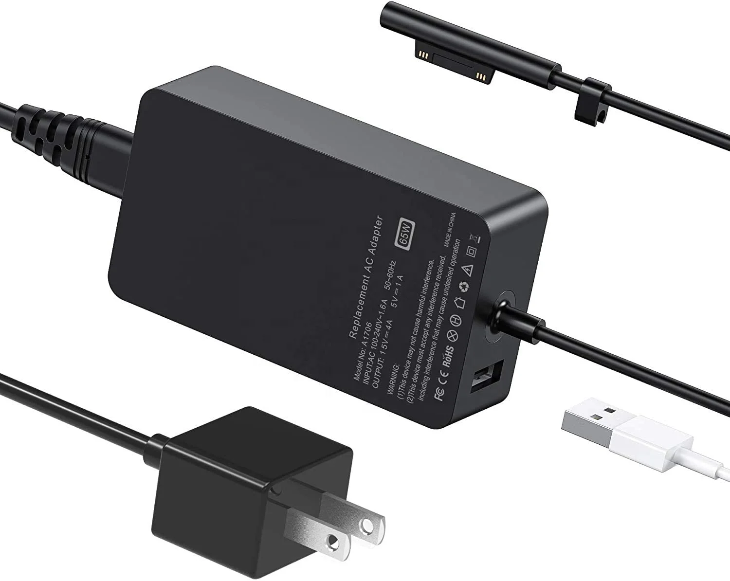 

Amazon hot 36W 44W 65W 12V/15V 2.58a Computer Charger laptop adapter for Microsoft Surface Pro 3/4/5 Power Supply, Black