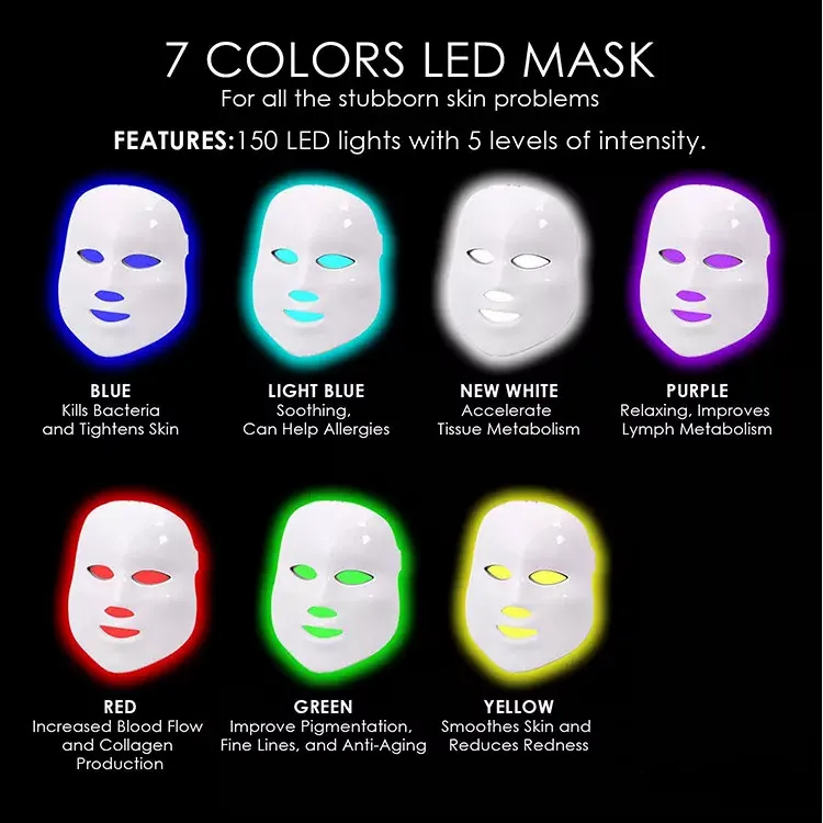 Фотоновая маска. Bb-glow фотодинамическая терапия led mask. 7 color led mask. [seven color rejuvenation mask] омолаживающая led маска, светодиодная маска для лица. 7 color led mask.