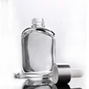 Cosmetic packaging 30ml glass luxury rectangle cosmetic essential oil dropper bottle skin care serum bottle