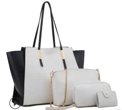 

2021 new fashion simple picture-mother bag three-piece handbag, 4 colors