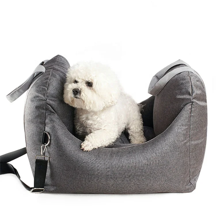 

Multifunction Waterproof Crease resist Car Seat Travel Pet Dog Cat bed for outdoor With safe belt, Grey yellow