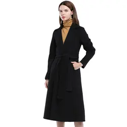 2021 High quality Double Faced Long Trench Wool Ja