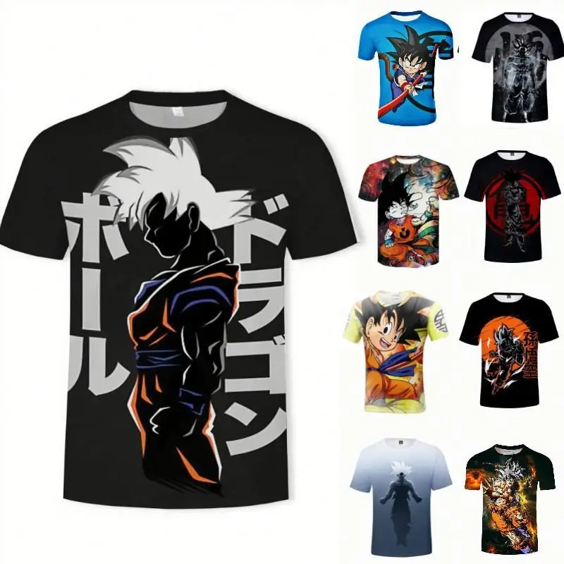 

Hip Hop Tshirt Personality Anime Goku Z 3D Printing T-shirt Fashion Comfortable Short-sleeved Creative Polyester T Shirt