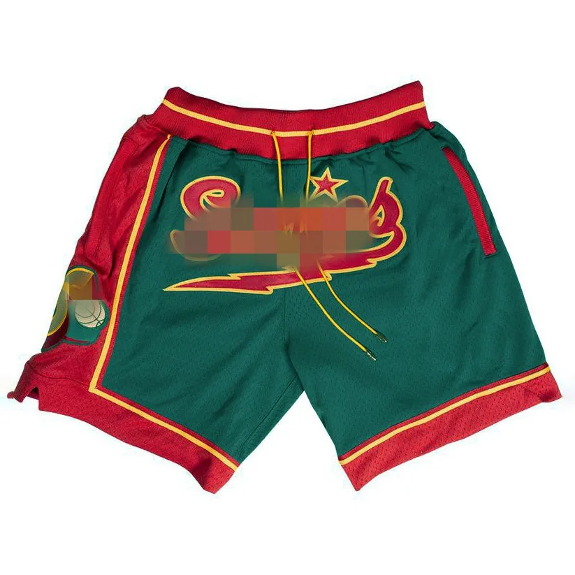 

High quality fashion mens just shorts embroidery basketball shorts seattle supersonics shorts