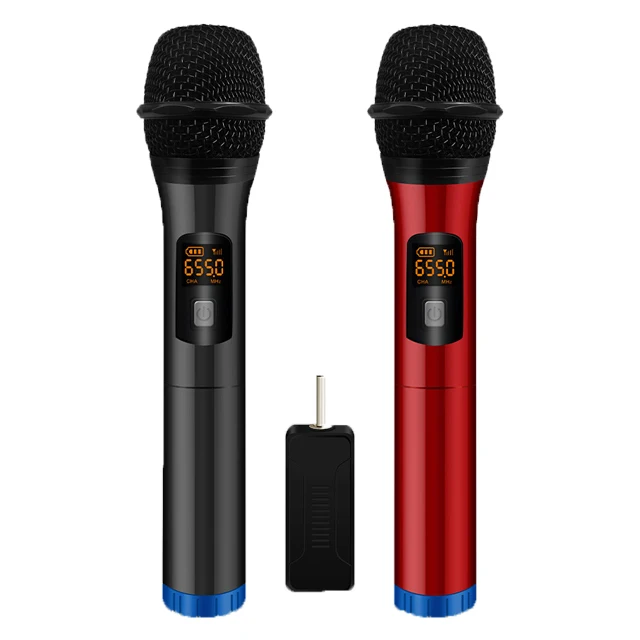 

Professional Universal dynamic UHF conference cordless wireless FM home singing interview outdoor audio one for two microphone