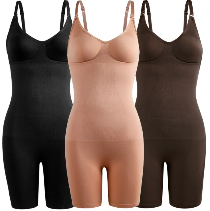 

4 Colors Women's Support Chest Gather One-Piece Full Body Shaper Postpartum Waist Thigh Panty Transgender Female Bodysuit, 3 colors