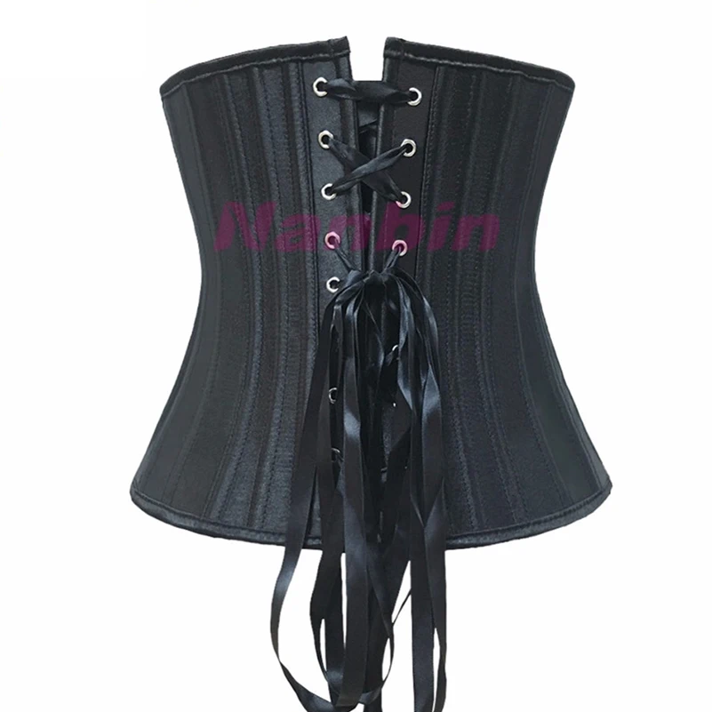 

NANBIN Women Shapers Black Underbust 26 Steel Boned Plus Size Corset Waist Trainer Shaper, As shown