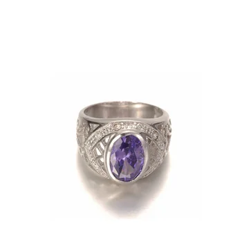 purple silver ring