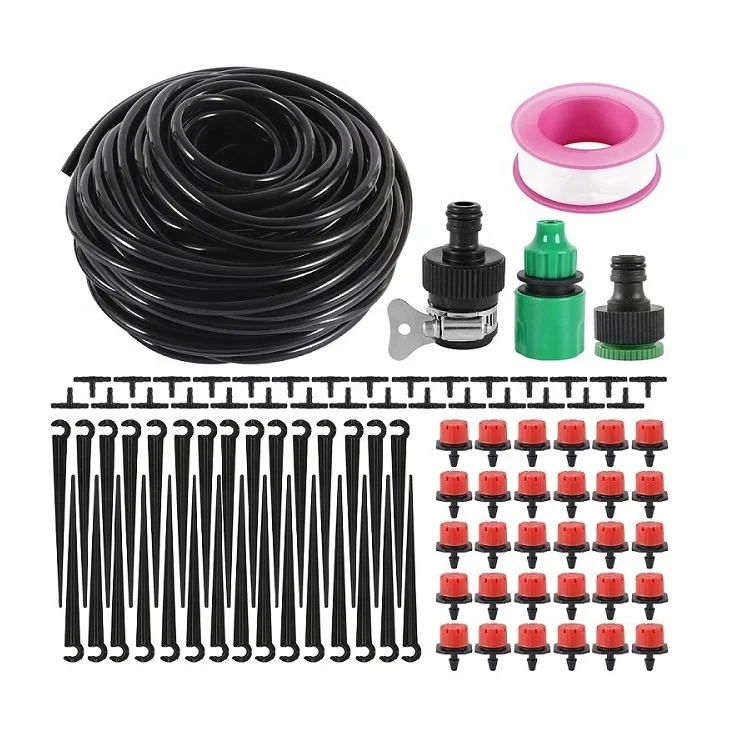 

Garden Irrigation Spray Self Watering Kits With Adjustable, Black