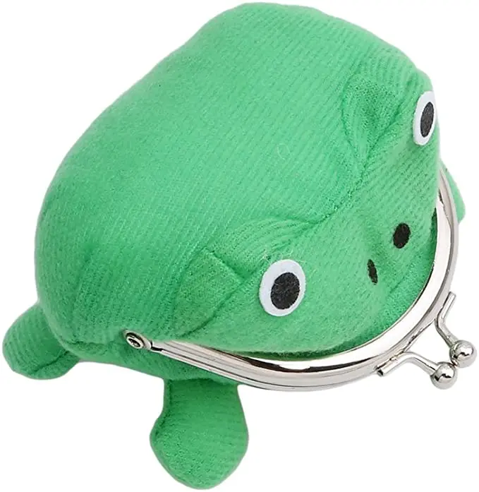 

Hot Anime animal frog coin purse naruto plush crown frog manga flannel wallets cosplay coin holders hasp wallet, Green