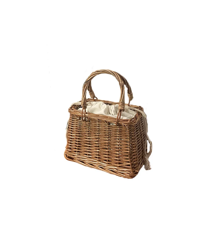 

Wholesale fashion durable large rattan women bags handbag 2021 picnic woven basket, Natural