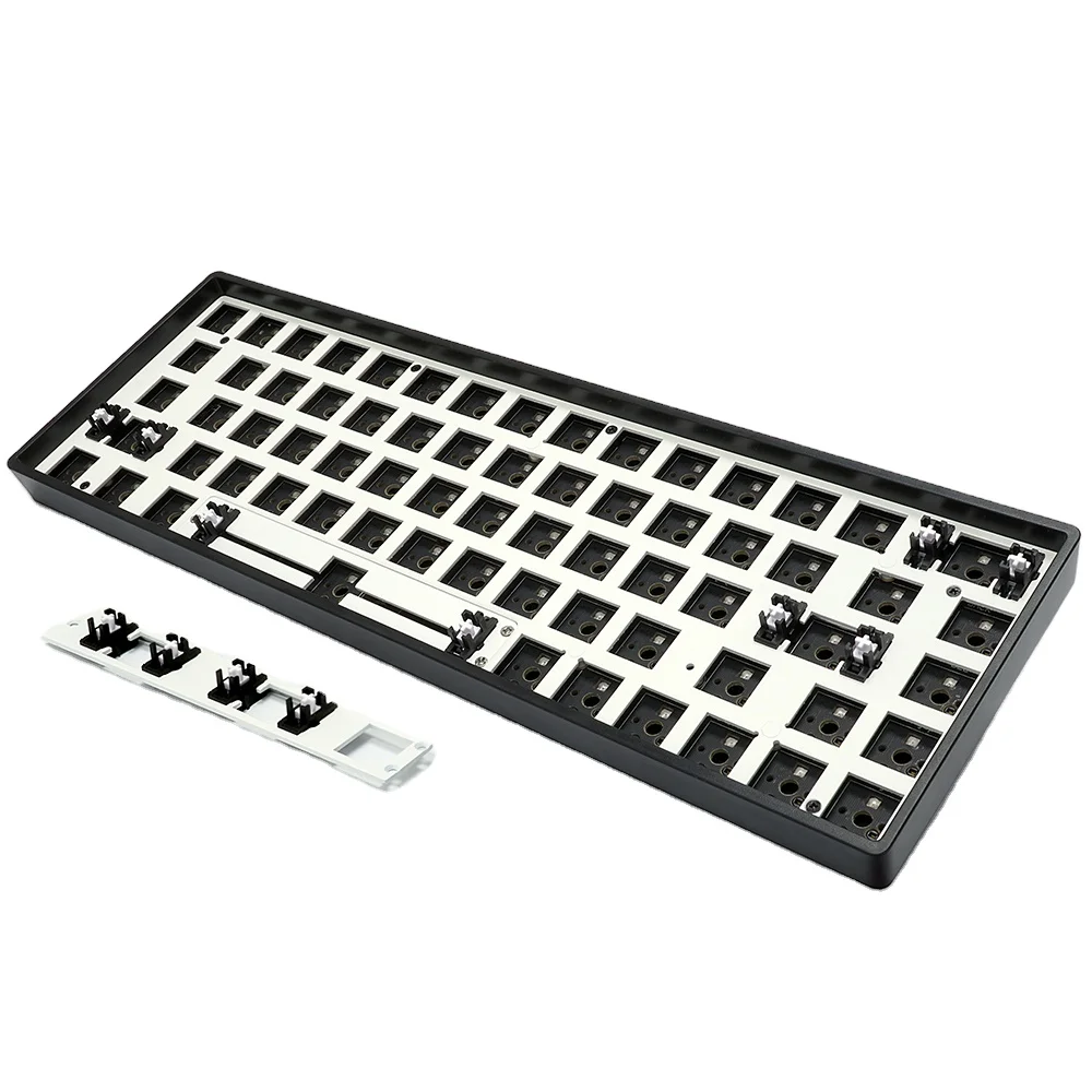 

factory GK68XS hotswappable Optical Cherry MX switch Replaceable DIY custom mechanical keyboard kit, Black white