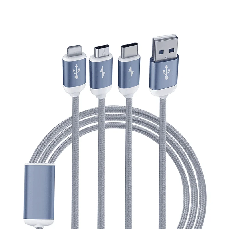 

P.T Starlink High Quality 3 IN 1 USB Fast Charging Data Cable, Grey