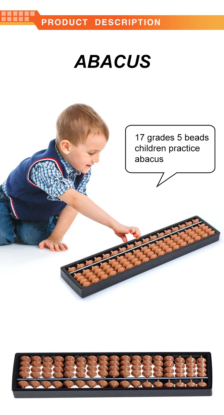 17 Robs Plastic Portable Soroban Abacus Arithmetic Tool Kid's Math Learn Aid Caculating Toys