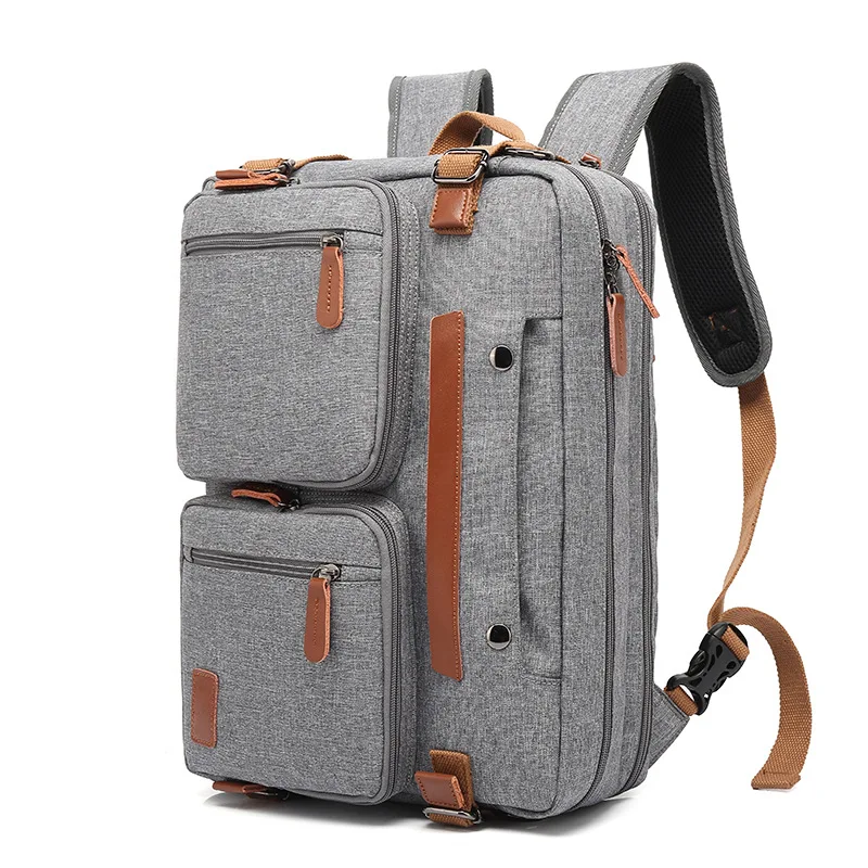 

Backpack men's and women's business backpack diagonal handbag computer bag waterproof bag, Nylon black, nylon gray, nylon blue, canvas black, canvas gray