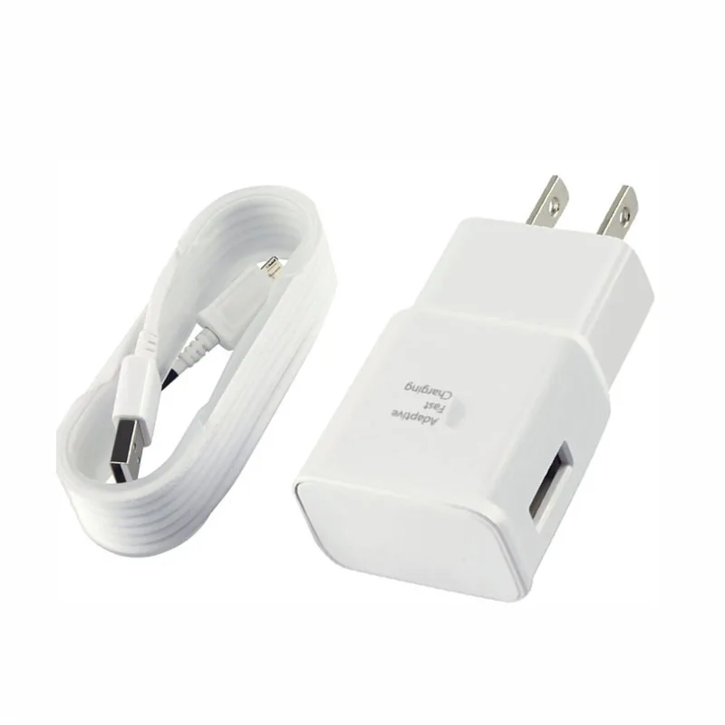 

High quality travel charger power adapter with USB 2.0 data type c cable for Samsung S8 S9 fast charger, White/black