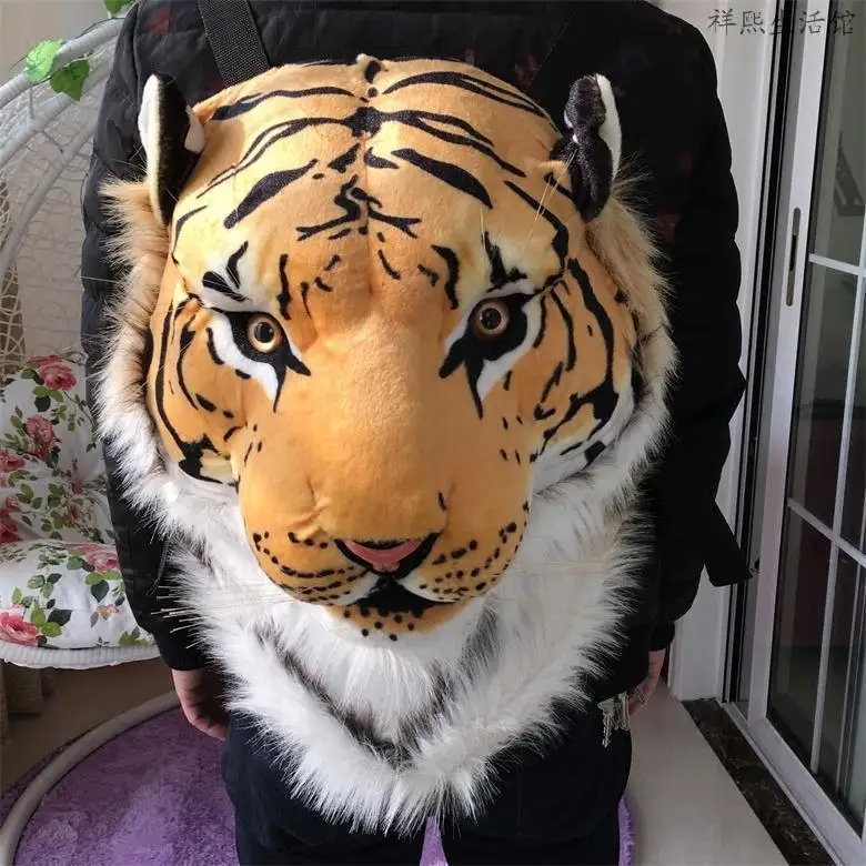 

Tiger head bag creative backpack animal gift bag anime school bags and backpacks