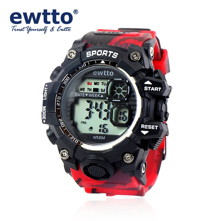 

ewtto ET-K6029M Women Men Sport Watch Multifunction Time date week month Alarm Light Digital Wrist Watch