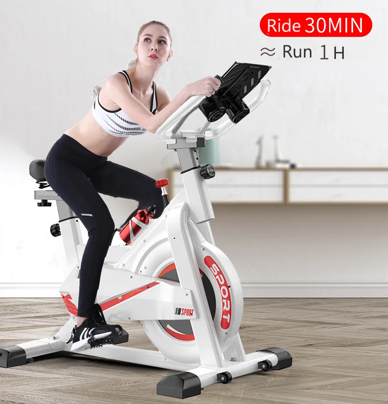 

Hot sales new design high quality professional spin bike indoor cardio fitness spin bike metal pedal spinning bike, Black/white/red