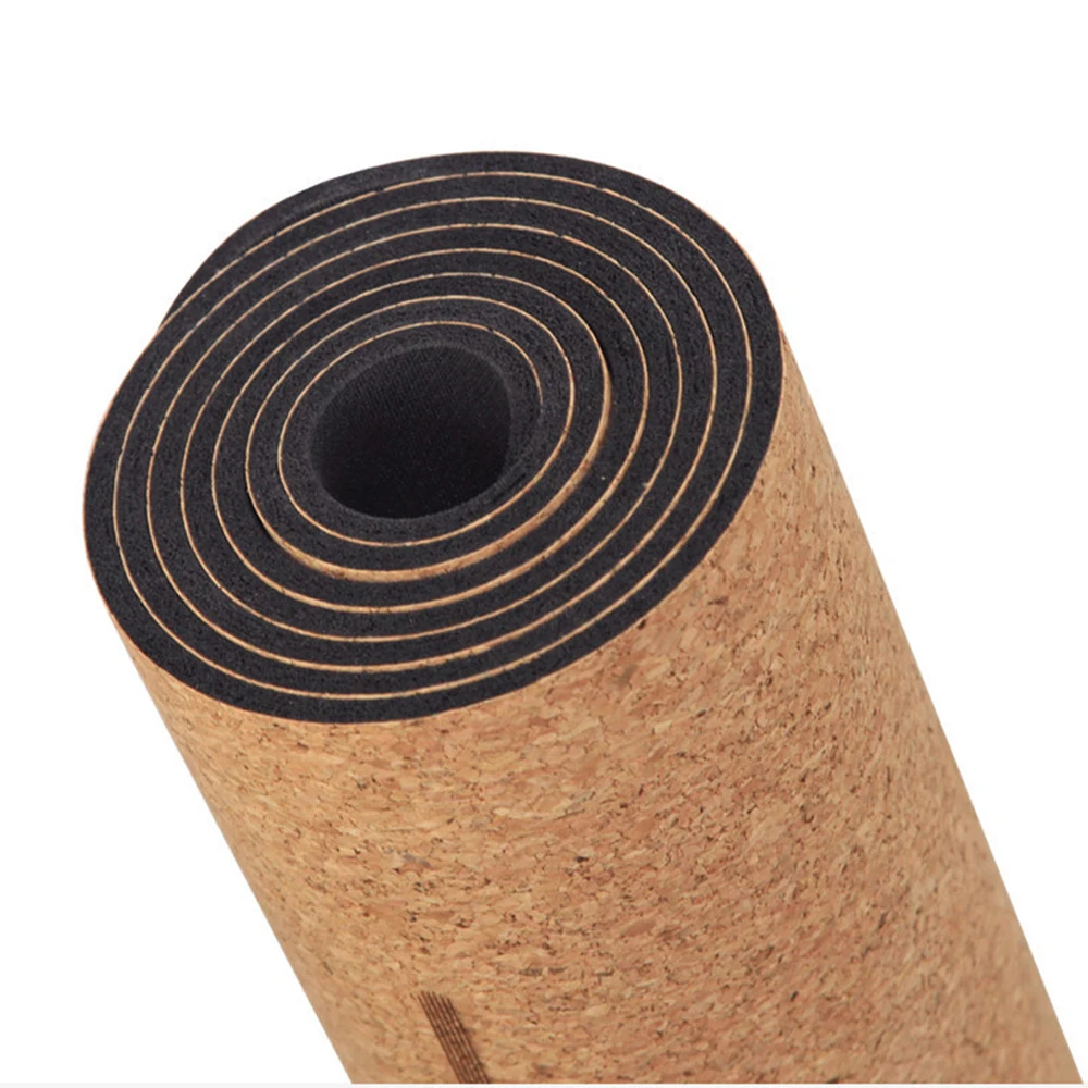 

Multifunctional Cork Rubber Fitness Exercise Wood Grain Training Yoga Mat