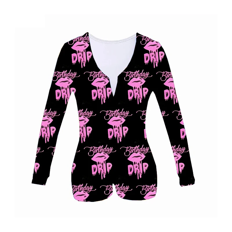 

Custom Women Long Sleeve drip fquad Night wear for women onesie